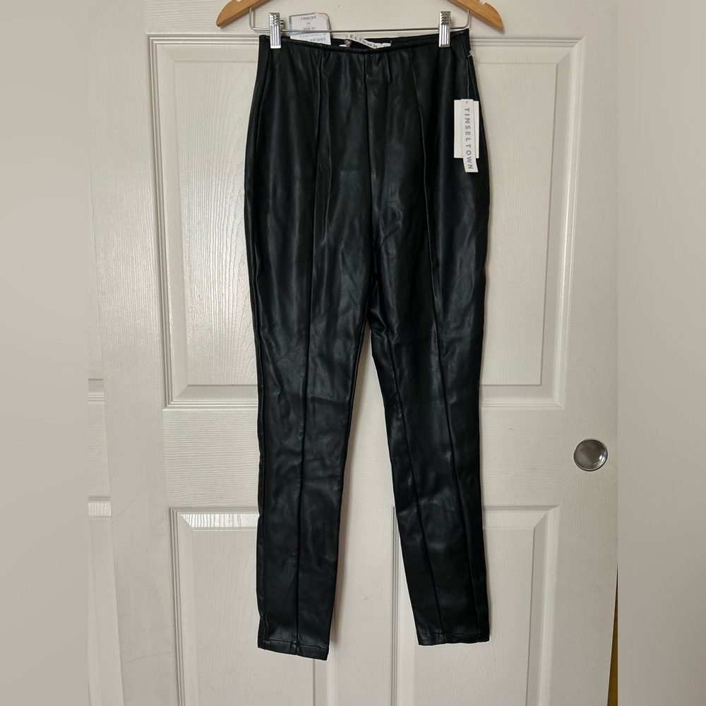 Tinseltown | High Rise Skinny Faux Leather Leggings - Picture 3 of 11
